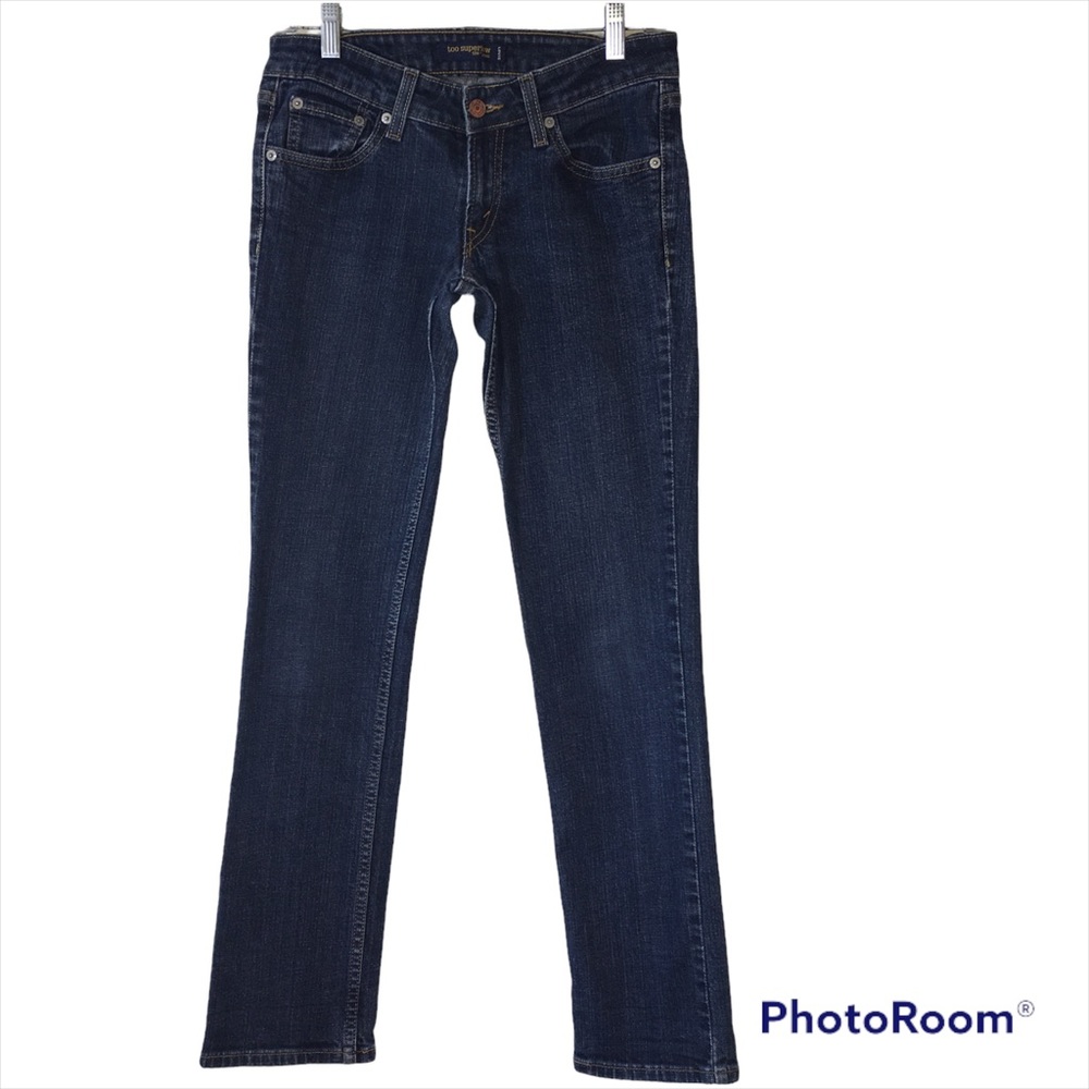 Levi’s 524 Too Super Low Jeans. Blue Dark Wash Zipper Fly Size 5